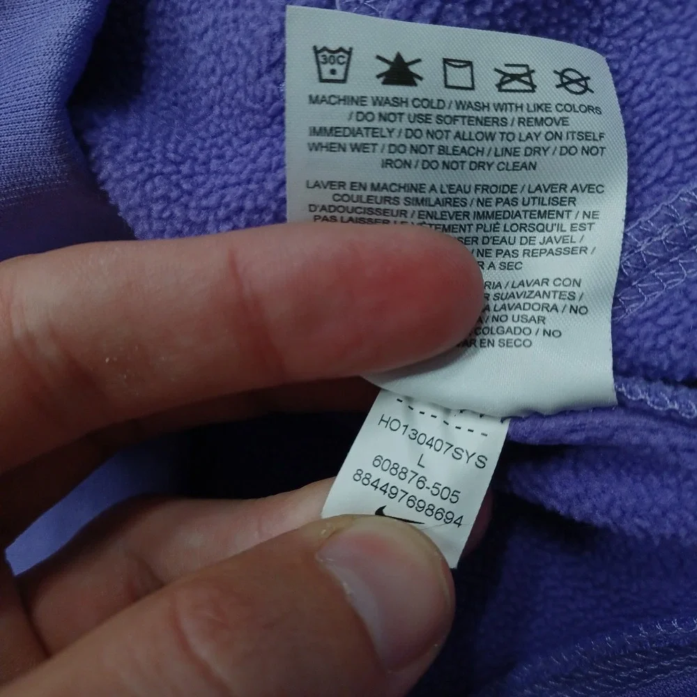Nike Jacket Womens Large Purple Activewear Full Zip Pockets Gym Training